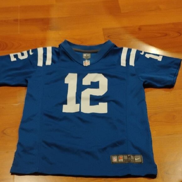 Nike Blue and White Sports Colt Jersey #12 Luck - Picture 1 of 5